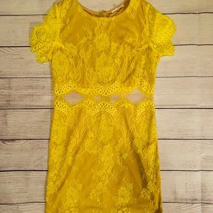Bright Yellow Lace Dress